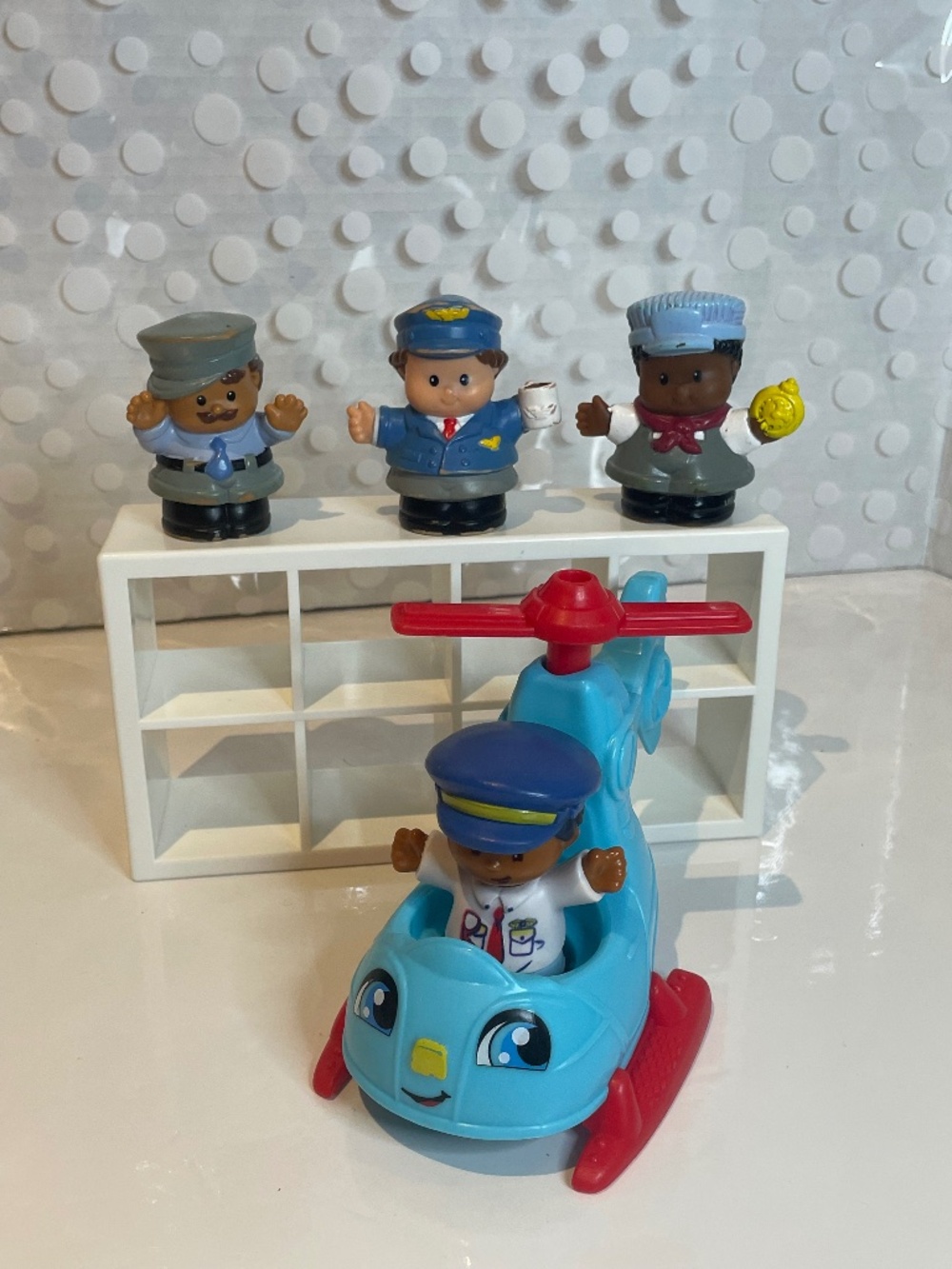 Fisher Price Little People figures bundle with helicopter